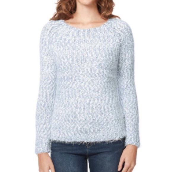 Buffalo David Bitton blue/white ultra fluffy eyelash sweater - Picture 2 of 12